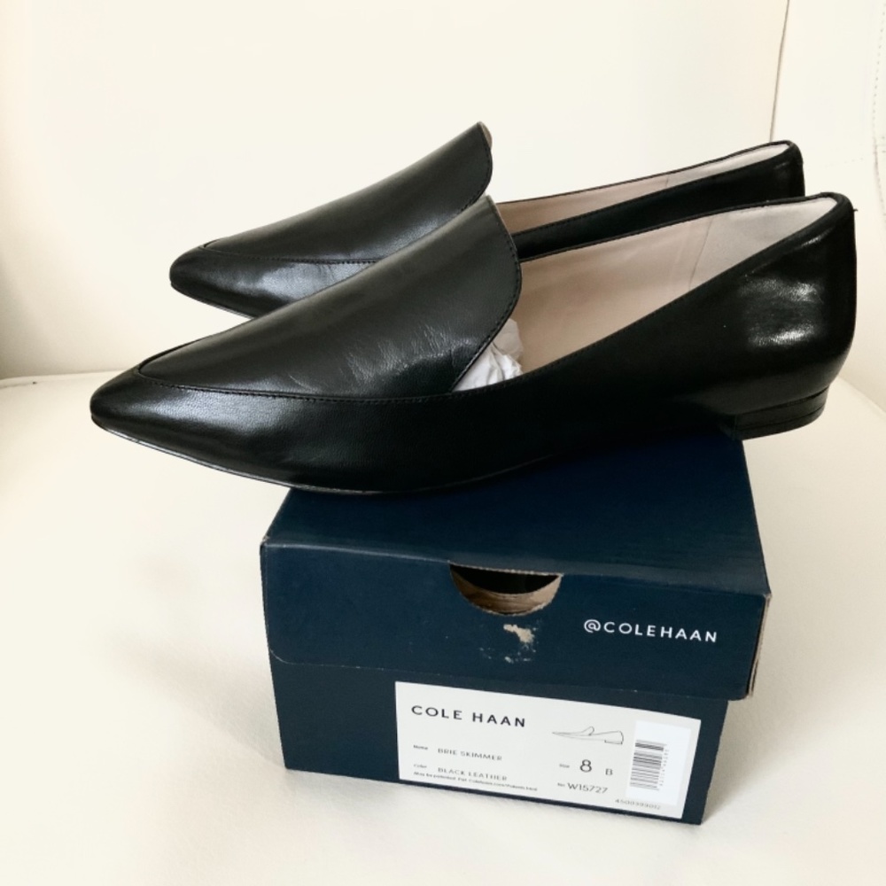 Cole Haan Brie Black Leather Loafers Ballets Flats - Picture 11 of 15